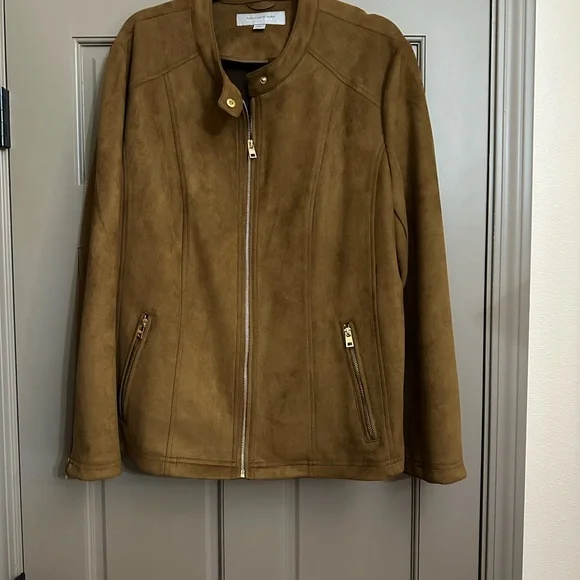 Marc New York Tan Suede Utility Jacket 2X Plus Size - Picture 1 of 6